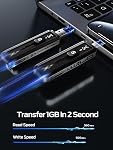 MOVE SPEED 512GB External SSD 560MB/s Read Speed, USB 3.2+USB C Dual Ports External Drive, Portable SSD 3-Stage Push-Pull Design for iPhone 15/16 Series/Mac/Android Phone etc