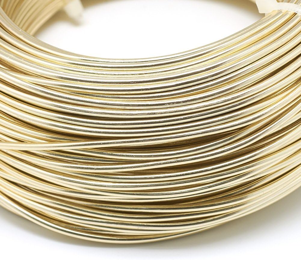 Cheriswelry 980 Feet 20 Gauge Aluminum Wire Bendable Metal Craft Wire Flexible Soft Jewelry Beading Wire 0.8mm for Sculpting Armature Artistic Floral Garden Wrapping DIY Craft Champagne Yellow