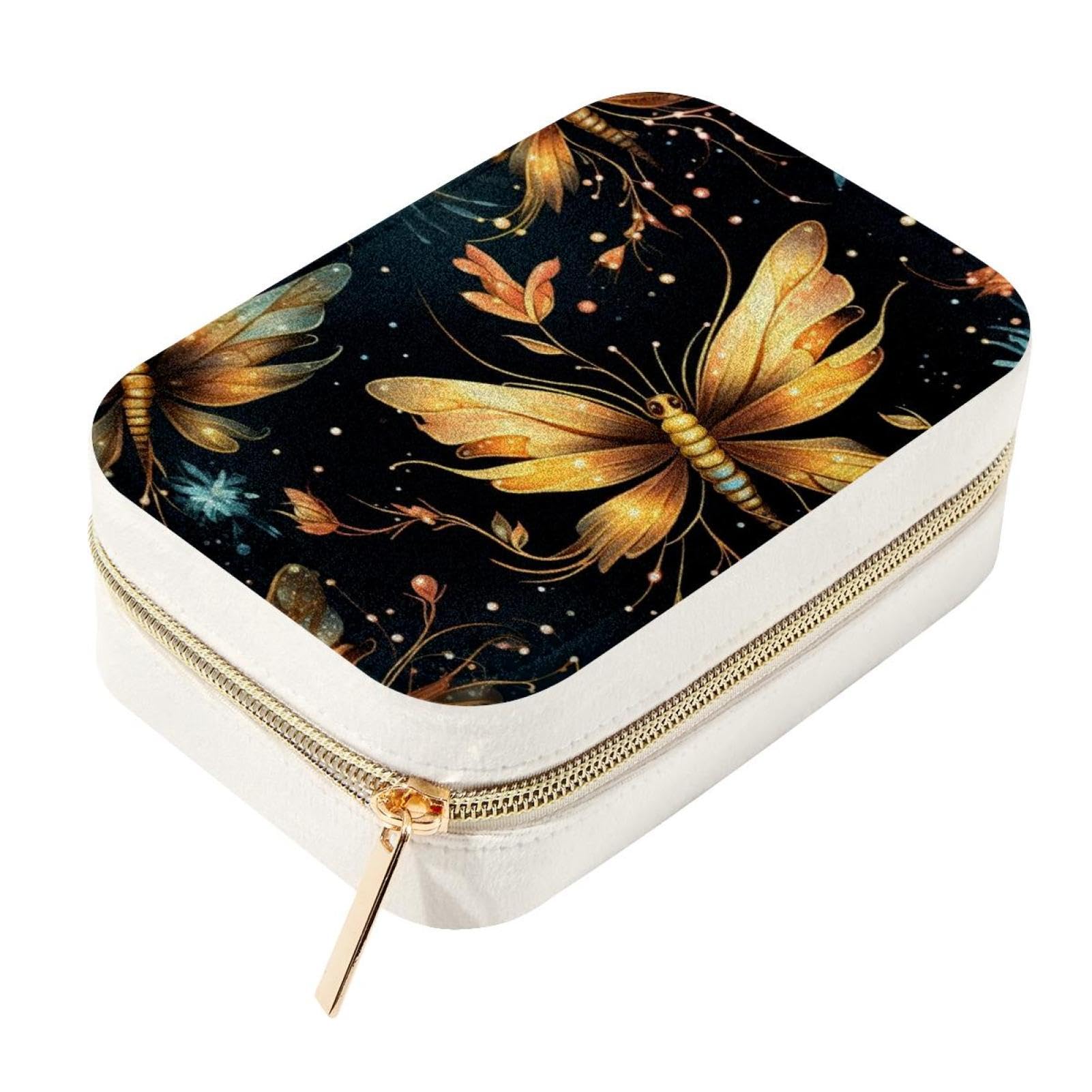 Boîte à bijoux de voyage velours zippée Firefly pour bagues et colliers