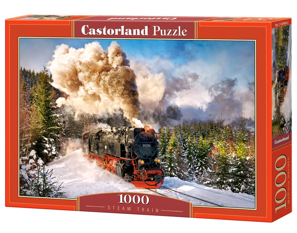 Castorland 1000 Piece Jigsaw Puzzle, Steam Train, Mountain Train, Locomotive Puzzle, Adult Puzzle, C-103409-2