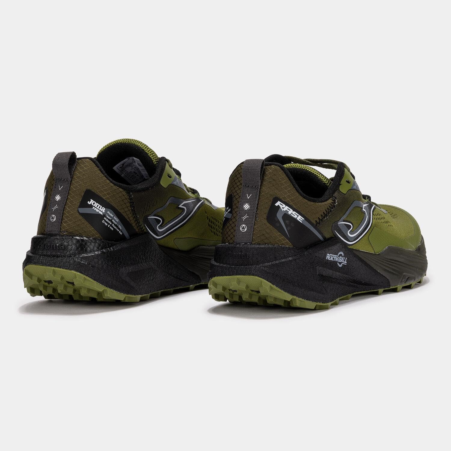 Joma Rase, Zapatillas de Trail Running Hombre, Caqui, Malla Transpirable, Amortiguación Reactiva