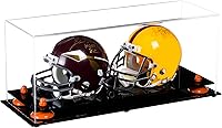 Vista 169 de Better Display Cases Acrílico 2 Mini casco de fútbol (no tamaño completo) vitrina con base de césped transparente (V46/A019)