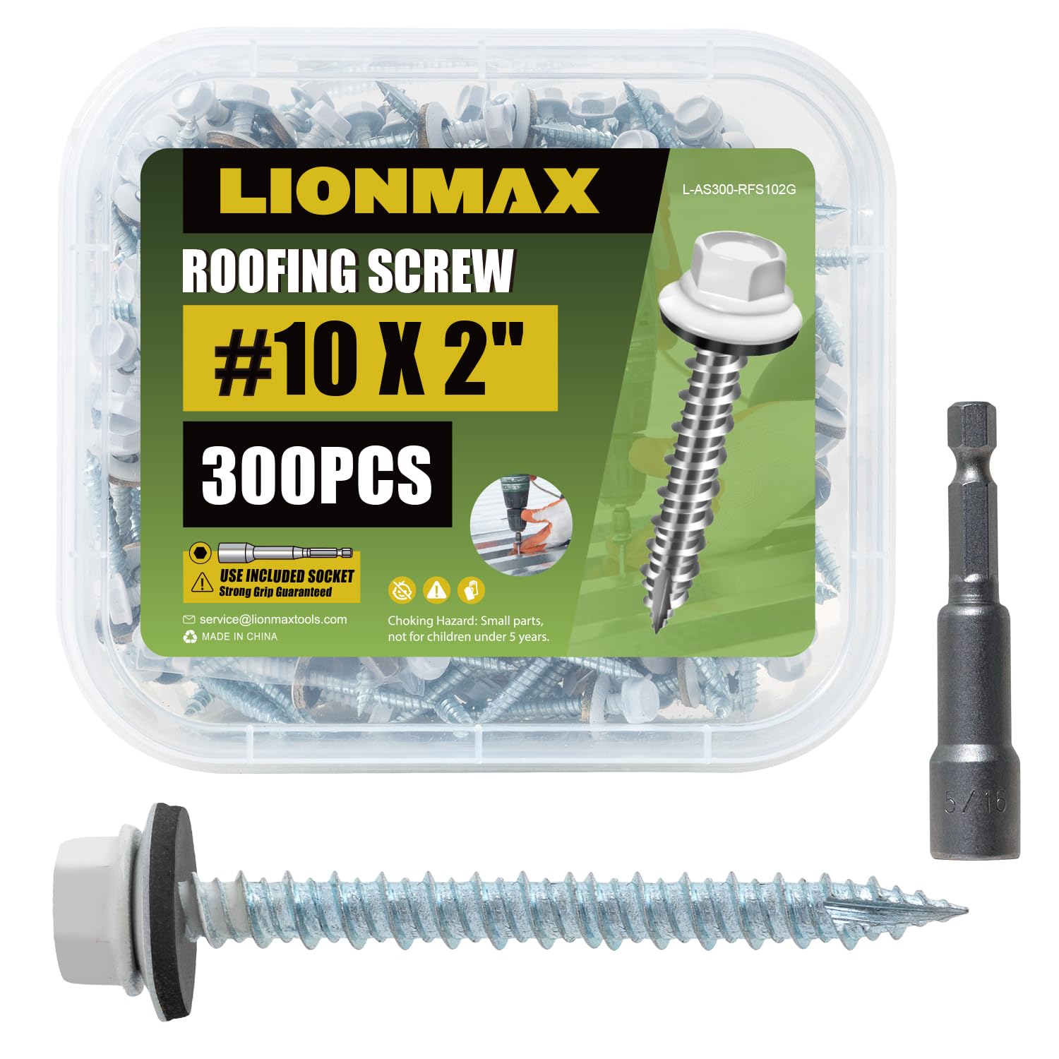 LIONMAX Metal Roofing Screws - Rustproof & Durable -14 LIONMAX Metal Roofing Screws - Rustproof & Durable -14