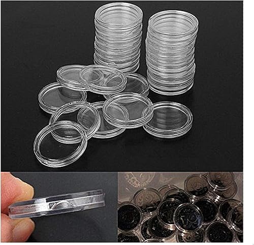 Miniatura 2 de Xiaolanwelc  100 unidadesjuego de cápsulas transparentes de 1024in para monedas monedas contenedores especies cajas de almacenamiento organizadores
