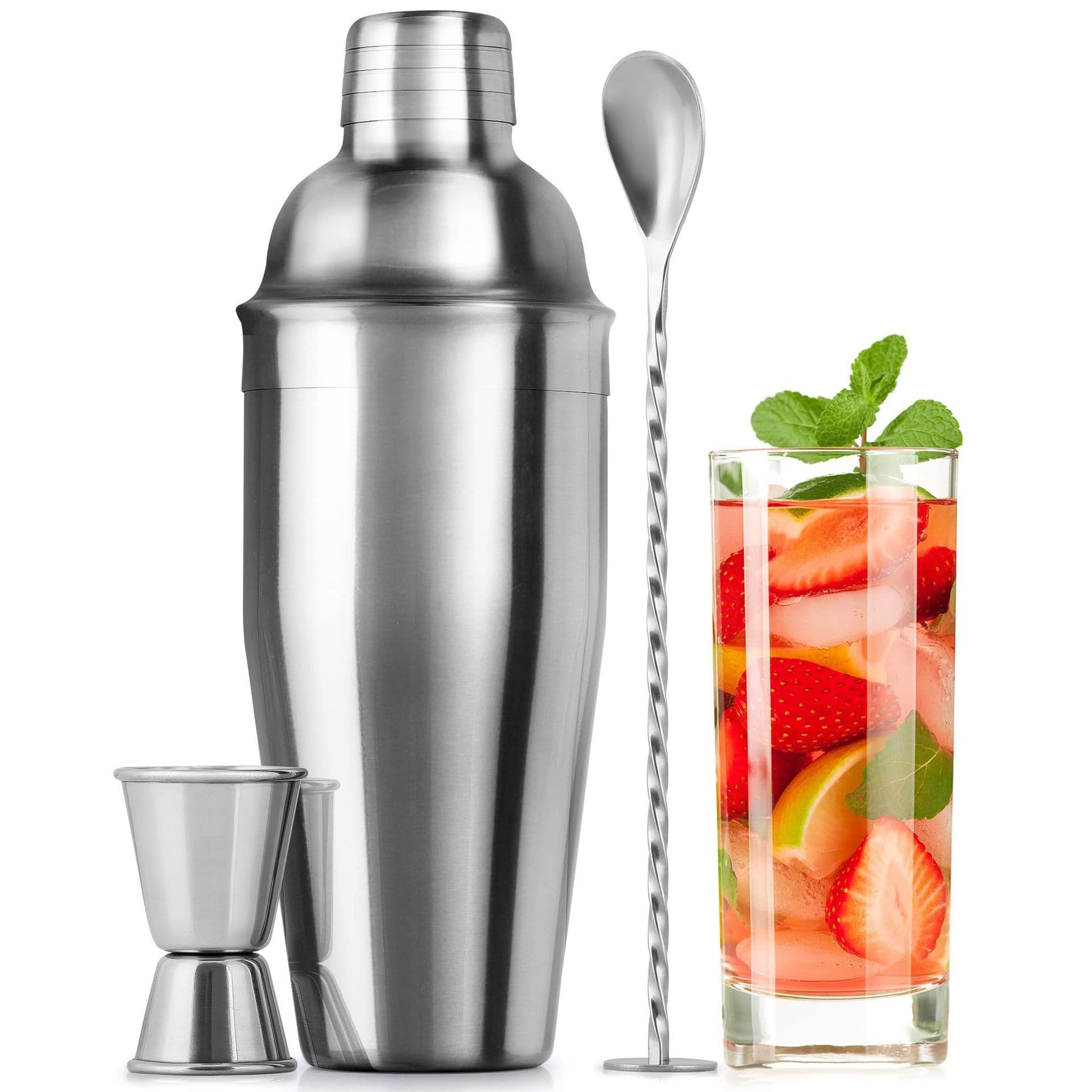 Coctelera de acero inoxidable de 750ml para preparar cócteles perfectos sin derrames