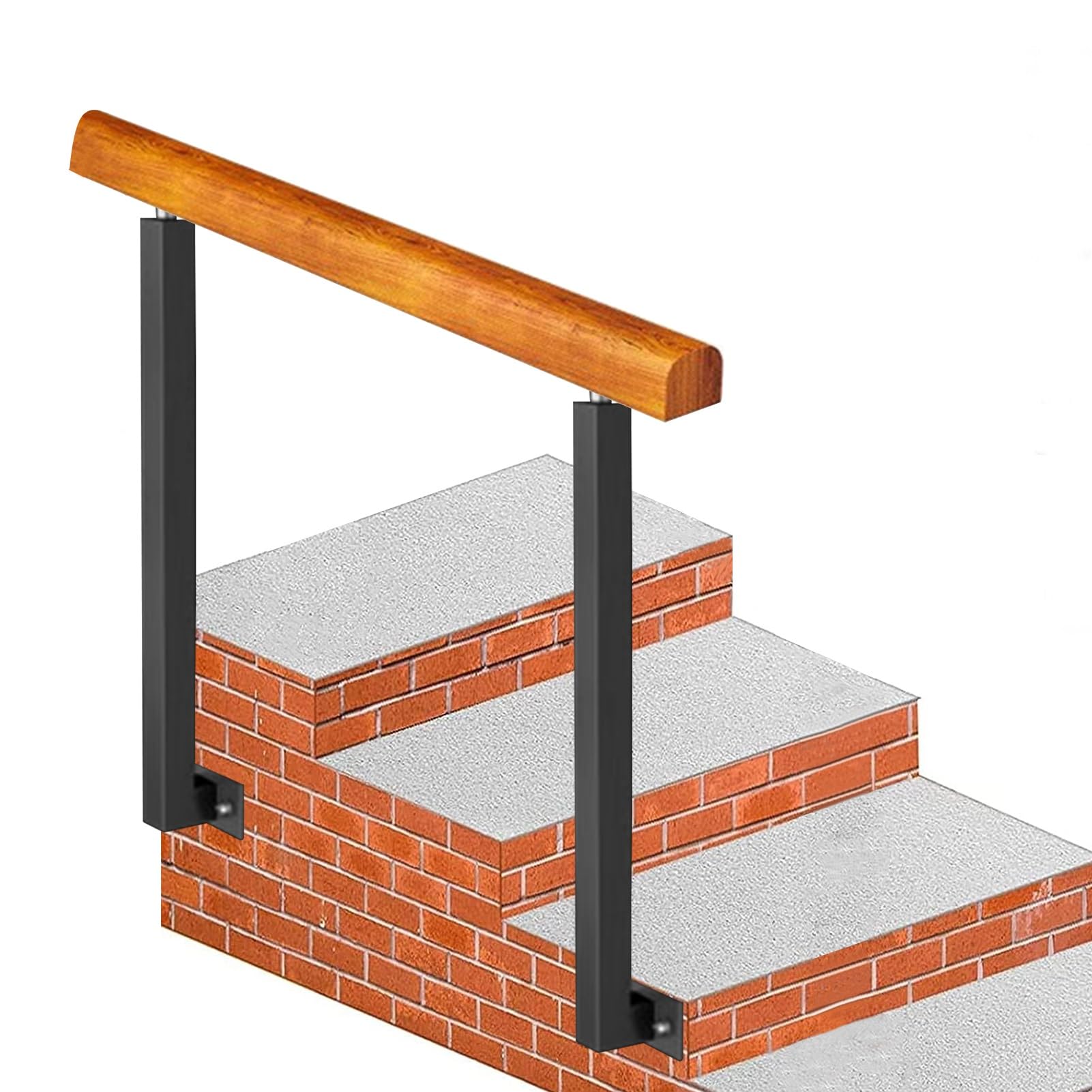 Rampe d'escalier extérieur en bois pour sécuriser l'accès au jardin