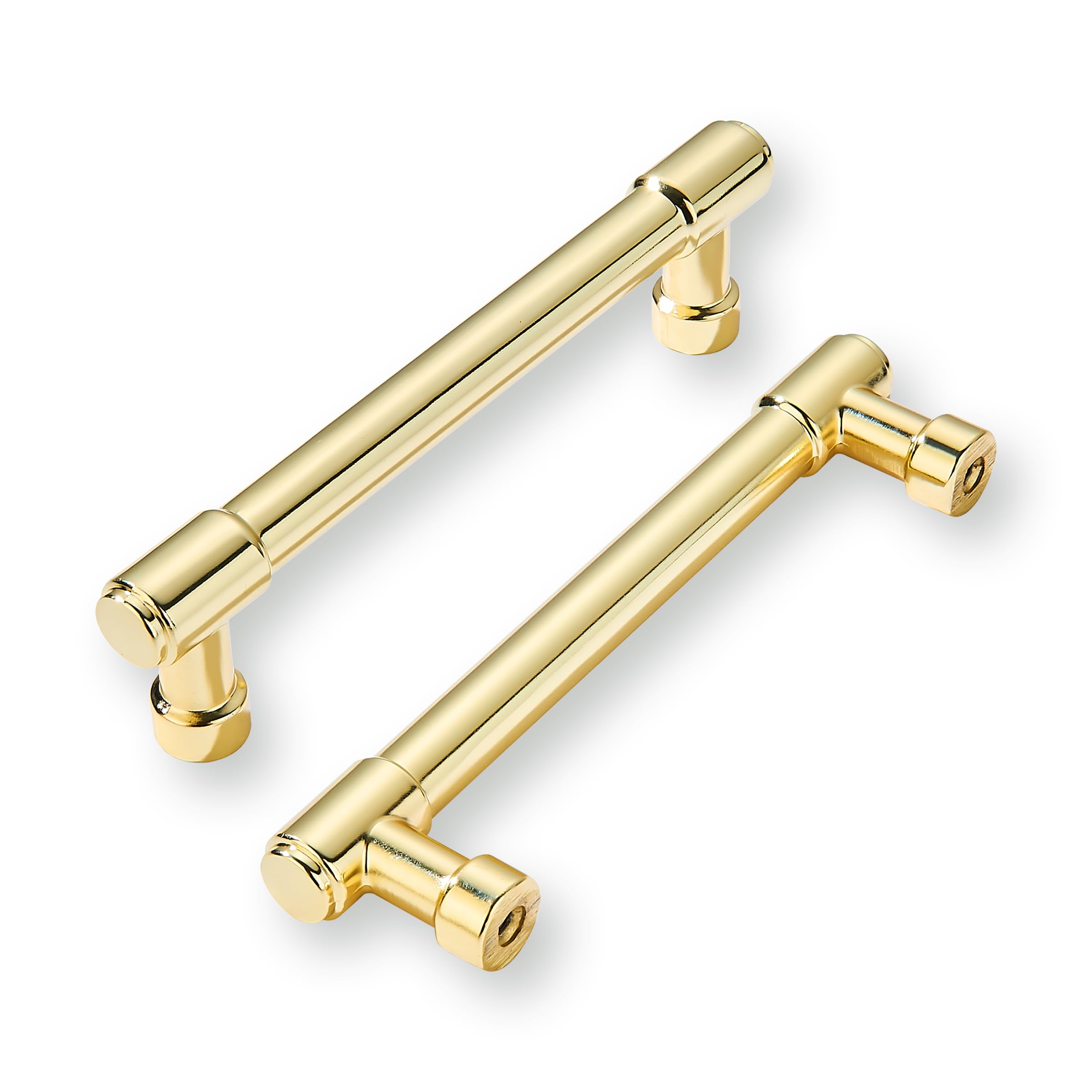 Khtumeware - 80259 Polished Gold Cabinet Pulls CTC 4 in (102 mm) 10 Pack
