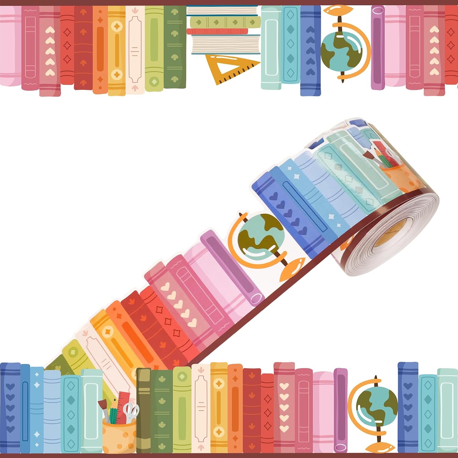 65ft Colorful Bookshelf Bulletin Board Border Trim