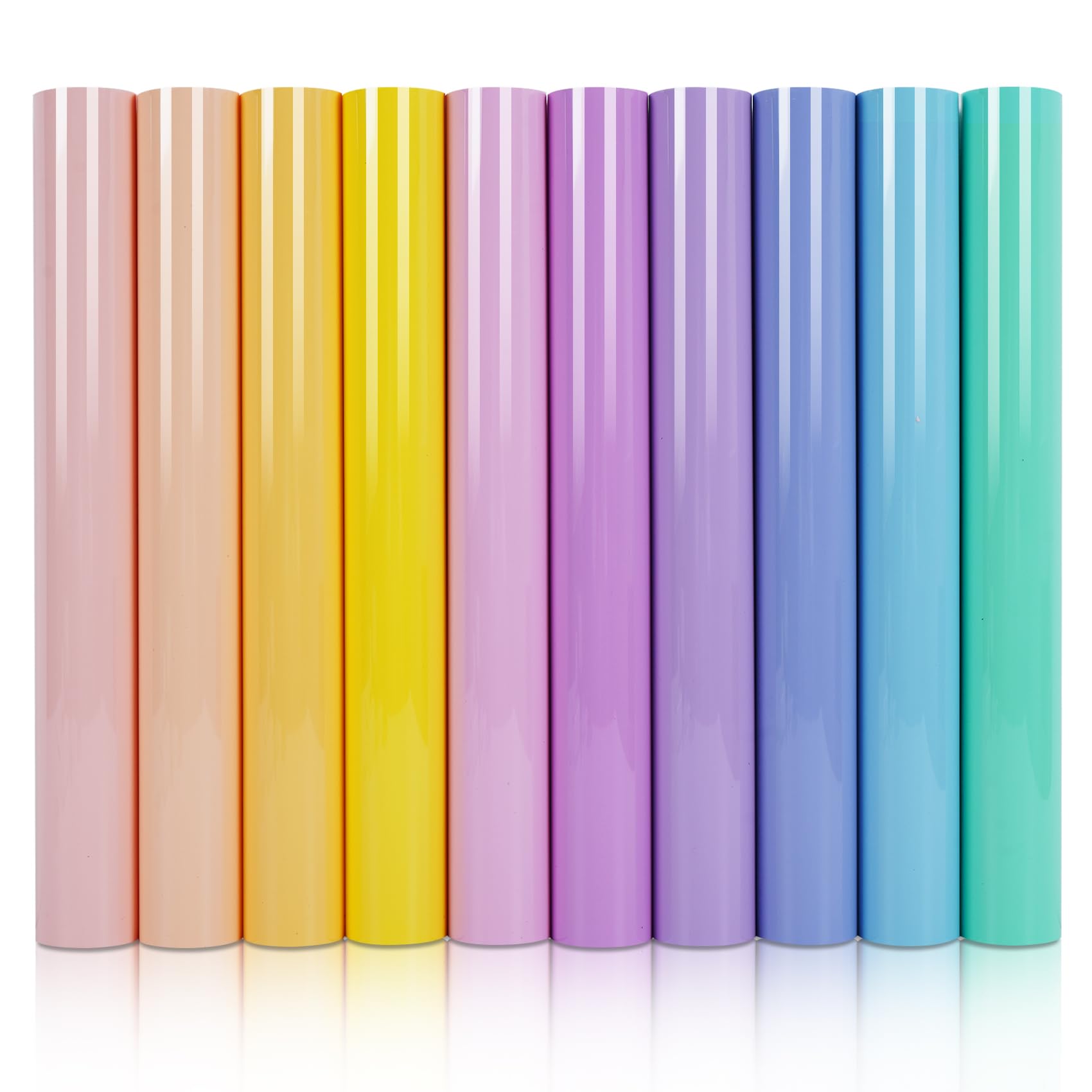 3D Puff Vinyl Heat Transfer 12" x 10" x 10 Pack, 10 Colors for T-Shirt