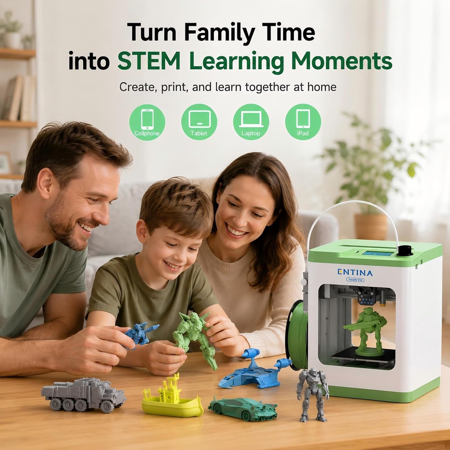 Entina TINA2S 3D Printers with WiFi Cloud Printing, Fully Assembled with Auto Leveling, Huge Library, DIY Mini 3D Printer for Beginners and Kids, High Precision 3D Printer for Home, Office & School product image 17