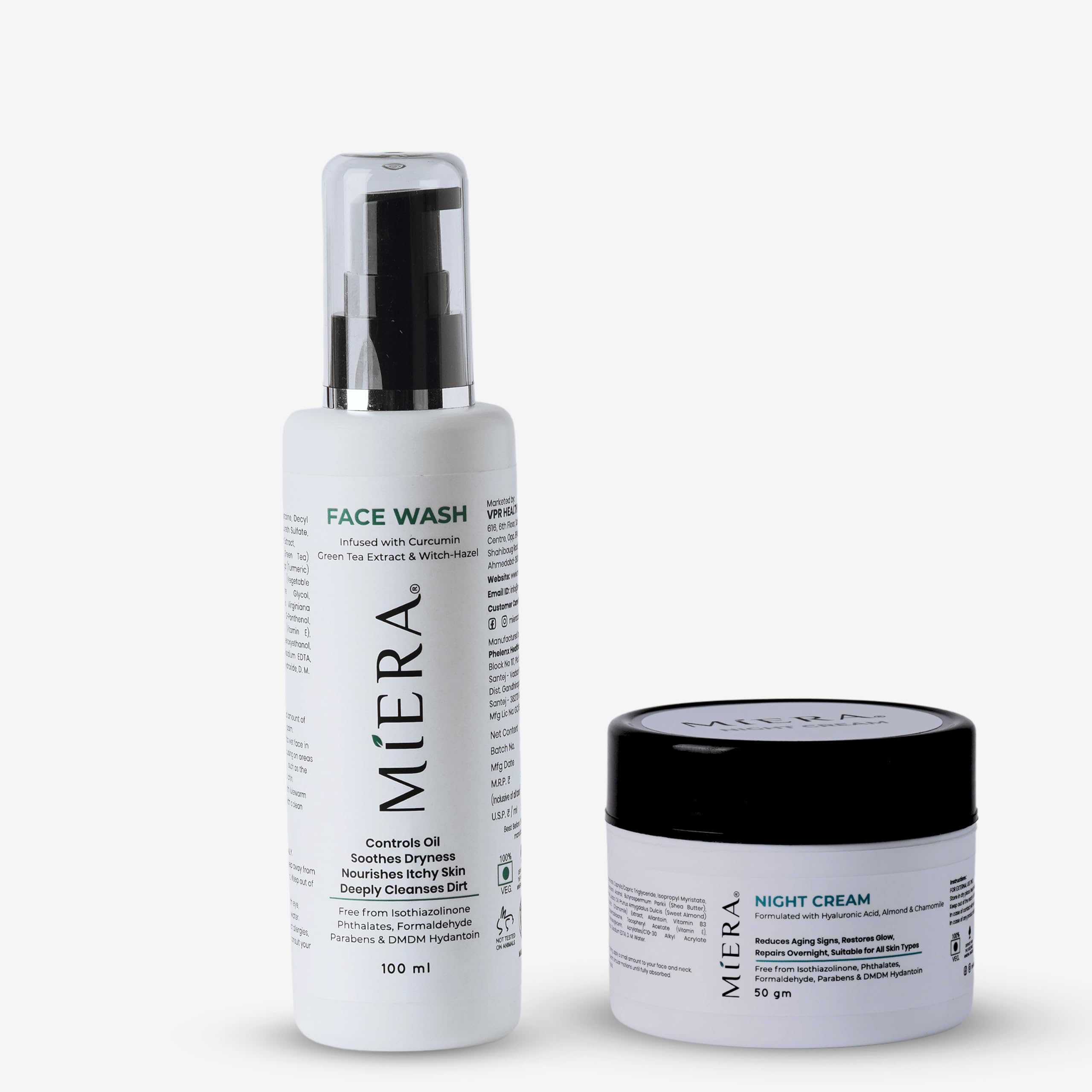 MIERA Night Glow Pack Combo | Face Wash with Curcumin & Green Tea | Night Cream with Sweet Almond Oil & Niacinamide for Hydrated, Radiant Skin | Gentle for All Skin Types-image-36