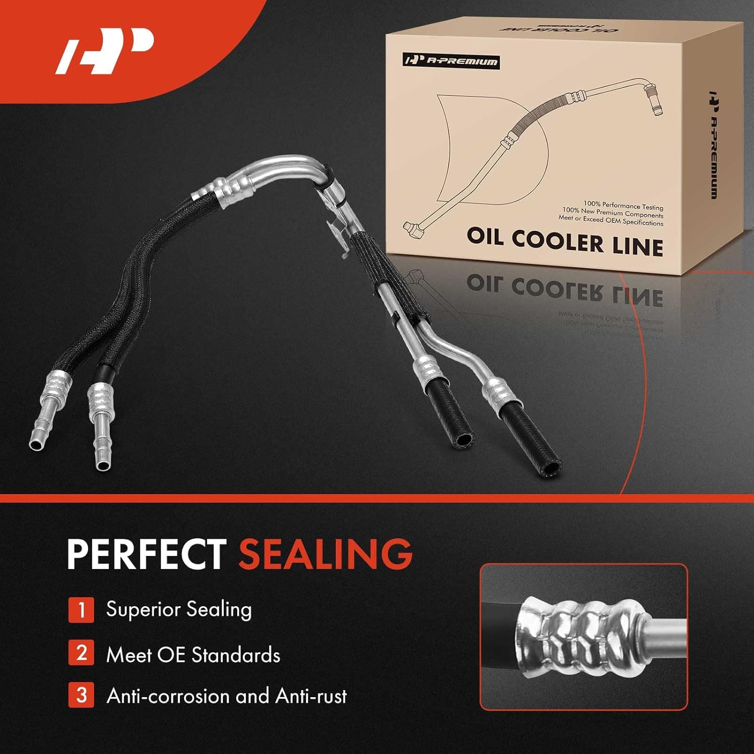 A-Premium Inlet & Outlet Transmission Oil Cooler Line Compatible with Ford Taurus 2010-2012 & Lincoln MKS 2010-2016, 3.5L 3.7L, To Condenser