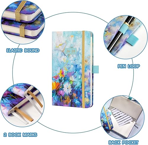 Miniatura 5 de Agenda de bolsillo 2026-2028, agenda mensual de 3 años 2026-2028, enero 2026 a diciembre 2028, 6.3 x 3.8 pulgadas, 60 páginas de notas, bolsillo