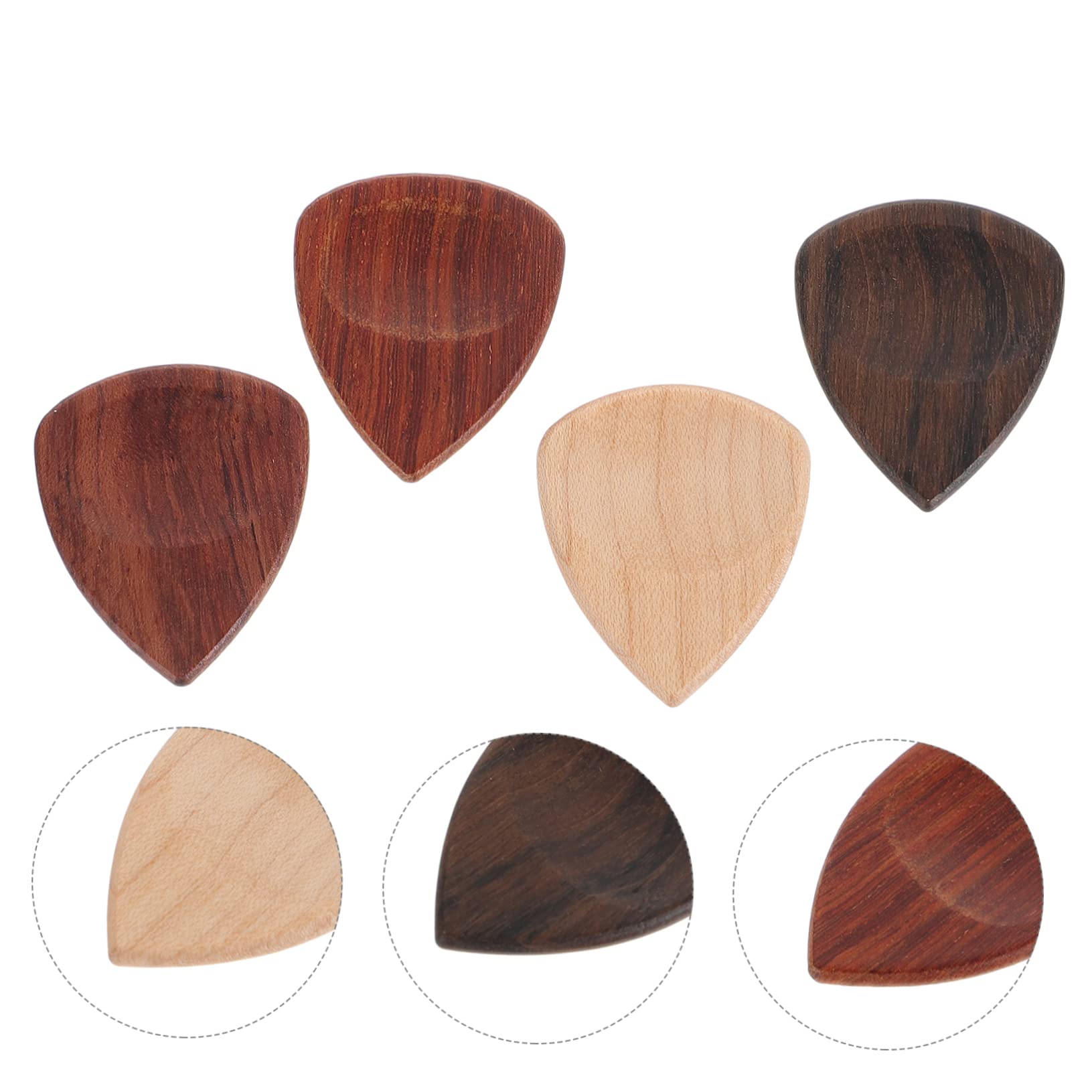 HEMOTON 20stücke Holz Gitarren Plektren Aus Naturholz Ergonomisches Design Für Akustikgitarre Und Bass Langlebig Und Praktisch Einschließlich Brasilianisches Rosenholz Ahorn Und Mehr
