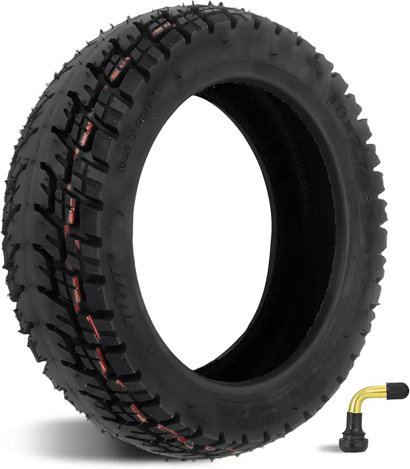 GYL Pneu off-road sem câmara 10 x 2,75-6,5 para iScooter iX3, scooter elétrica Kugookirin G3, pneu a vácuo de 25 cm, à prova de perfuração, antiderrapante, substituição frontal ou traseira