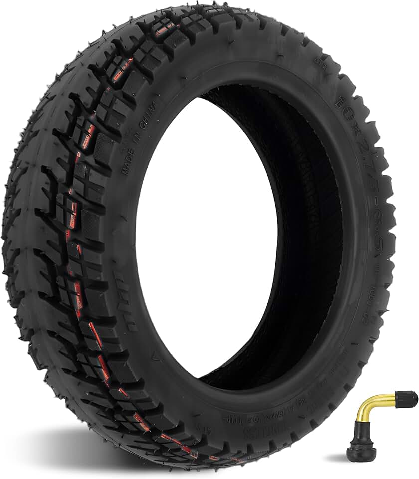 GYL Pneu off-road sem câmara 10 x 2,75-6,5 para iScooter iX3, scooter elétrica Kugookirin G3, pneu a vácuo de 25 cm, à prova de perfuração, antiderrapante, substituição frontal ou traseira