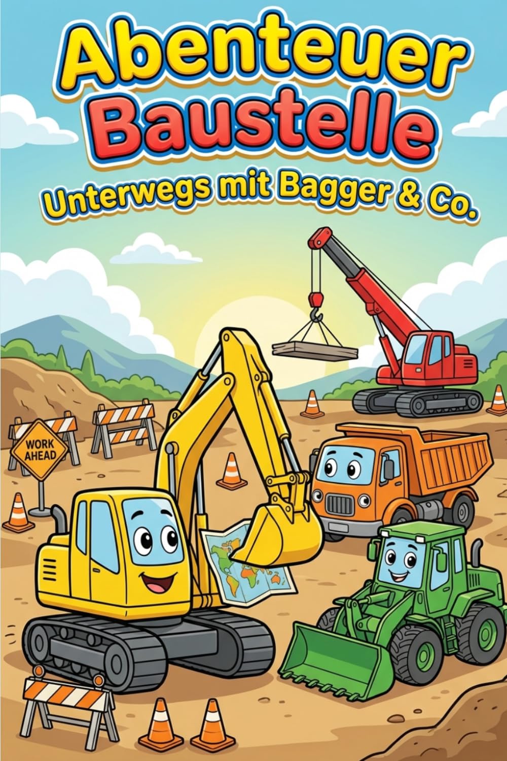 Abenteuer Baustelle - Unterwegs mit Bagger & Co.: Ausmalbuch voller Baustellen