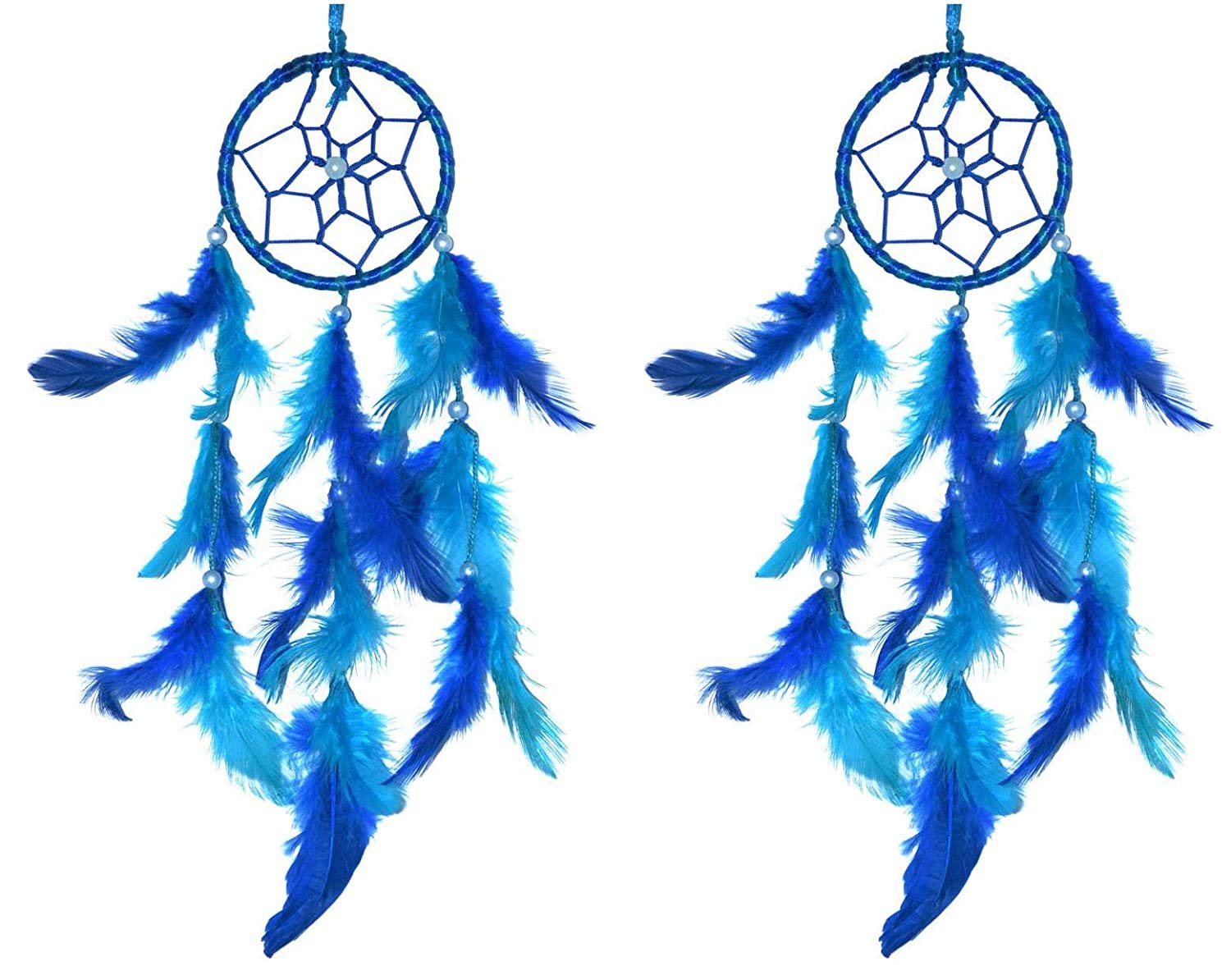 DREAM CATCHER Natural Feather Small Dream Catcher Hanging for Cars/Rooms (3 inch) - for Positive Energy and Protection (Pack of 2)-picture-38