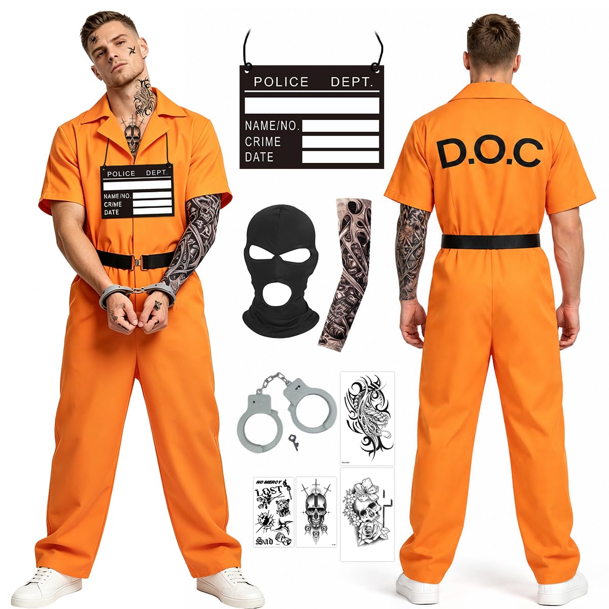 GTJEOI Prisoner Costume — Disfraz de Preso para Hombre y Mujer