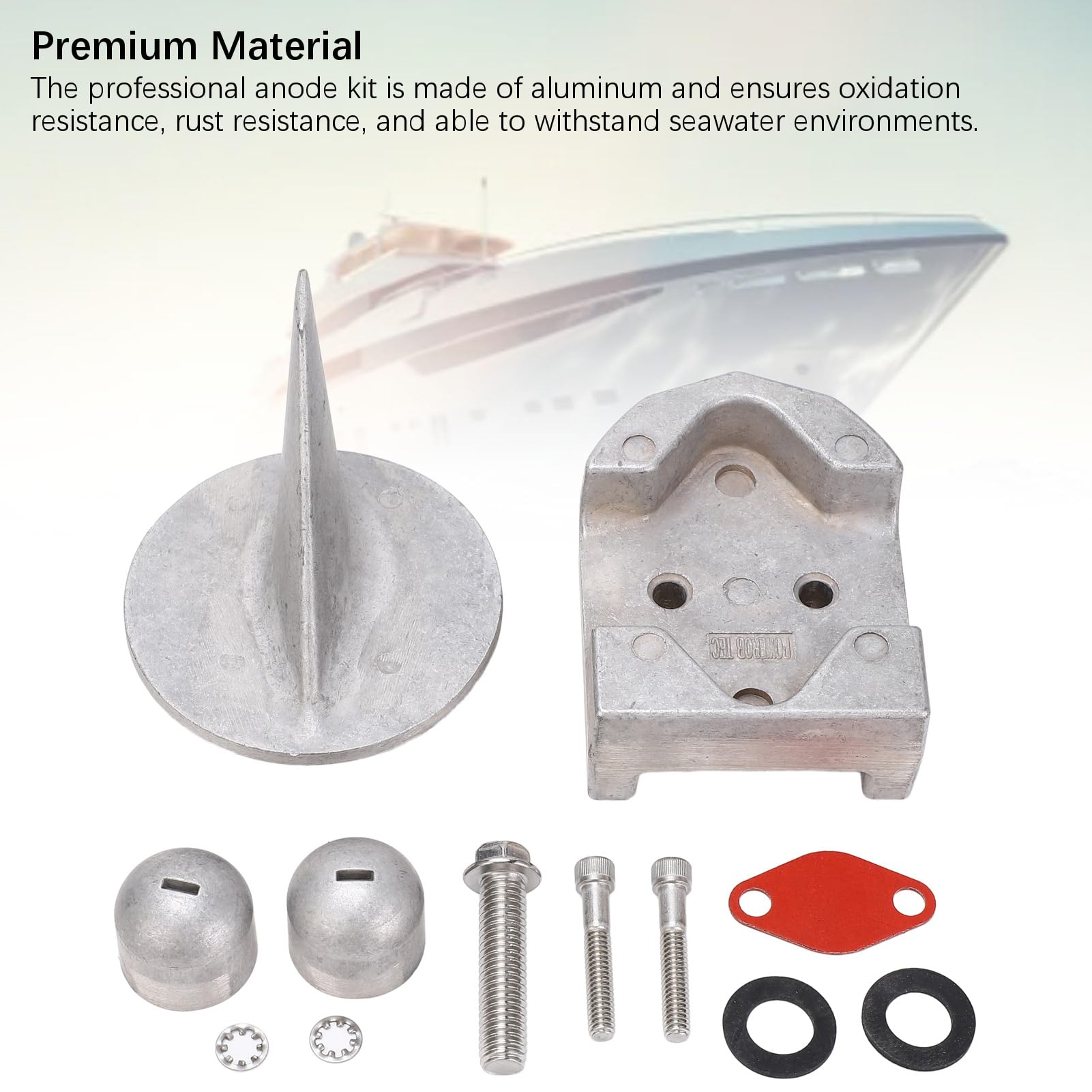Kit anodi in alluminio per barche Set anodi marini Protezione professionale contro la ruggine e l'ossidazione per MerCruiser MR Alpha One Drive dal 1984 al 1991 12 accessori