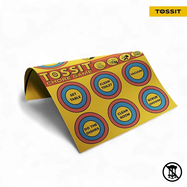 Foto 3 de 6 de TOSSIT - Póster de juego 2 en 1: juego de las tareas y cornHole, para dardos ventosa, reposicionable…