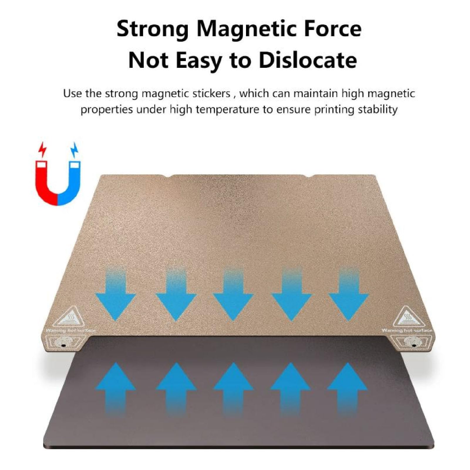 Creality PEI Sheet 235x235mm Plaque D'acier à Ressort Amovible Flexible Autocollant Magnétique Kit de Lit Chauffant Accessoire de Remplacement pour Ender 3 S1/Ender 3/Ender 3 V2