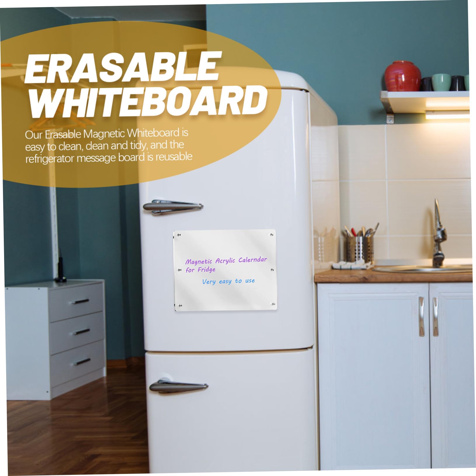 Stundenplan Whiteboard aus Acryl Magnetische Whiteboard Tafel für Kühlschrank Abwischbar und Praktisch Transparente Leere Fläche zum Planen und Zeichnen für Büro und Schüler