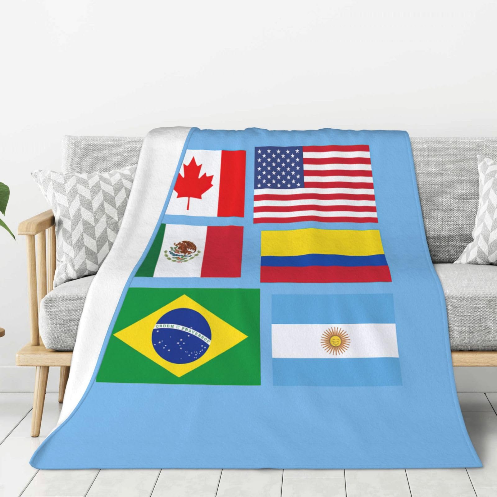 Couverture plaid imprimé drapeau grand format doux et chaud pour lit et canapé