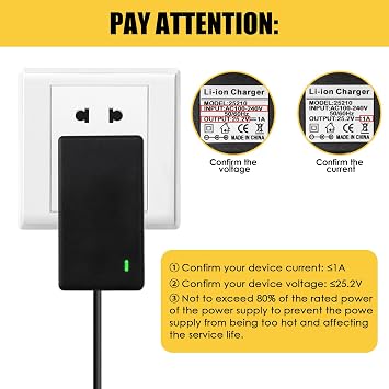 Universal Massage Gun Charger Adapter Replacement 25.2V 1A Power Supply Cord UK UKCA Certificate,100V~240V AC to DC 24 Volt 500mA with LED Indicator, Wide Voltage Adaptability Charging