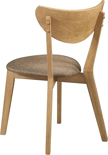 Miniatura 8 de Coaster Home Furnishings - Elowen - Madera - Juego de comedor de 5 piezas con mesa de comedor redonda y sillas tapizadas marrón claro - Comedor y