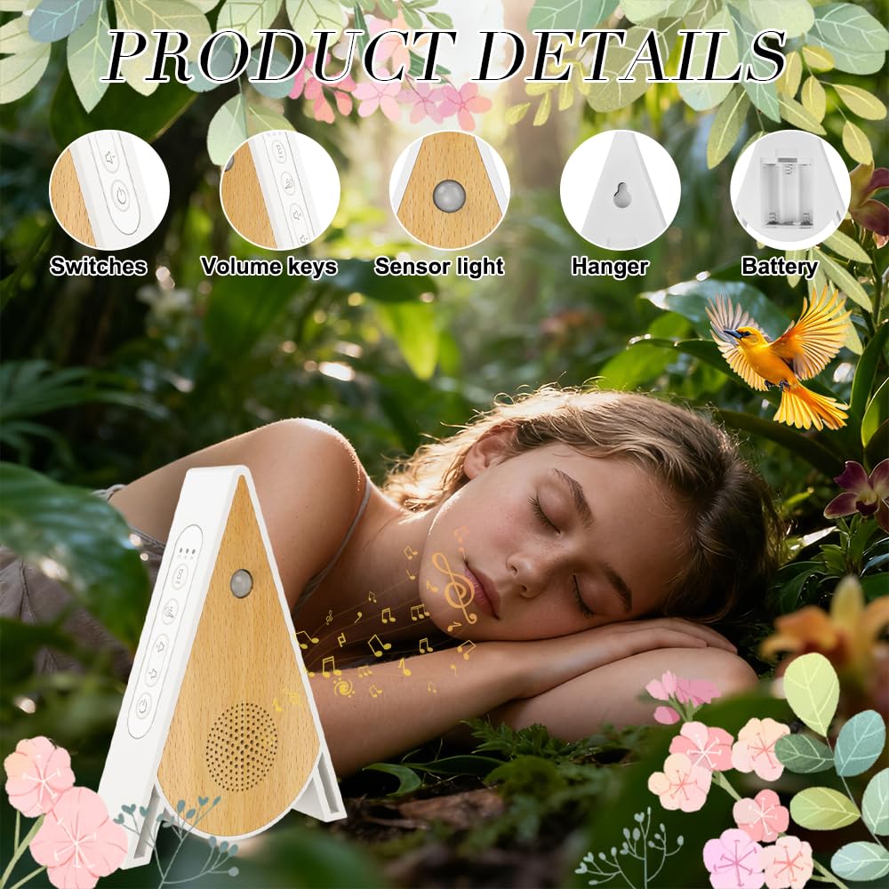 Vogelgezwitscher Bewegungsmelder, Vogelgezwitscher mit 4 Naturgeräusche, Vogelgezwitscher Box Toilette Bewegungsmelder mit Timer, Naturgeräusche Box für Spa und Entspannung