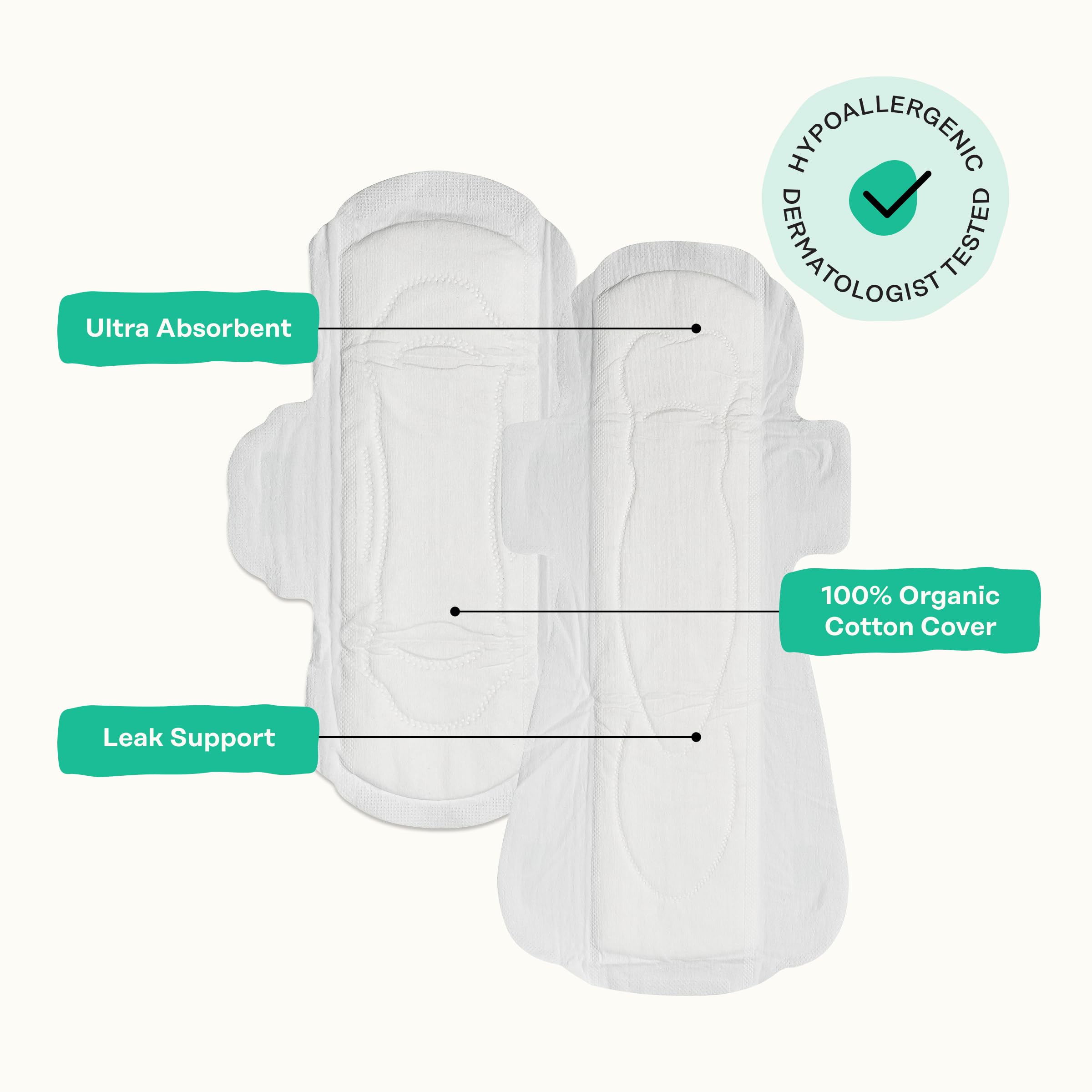 Honey Pot - Herbal Sanitary Pads for Women - Regular & Overnight Flow w/Wings - Infused w/Essential Oils for Cooling Effect & Organic Cotton Cover – Medium Pack - Feminine Care - 16 ct