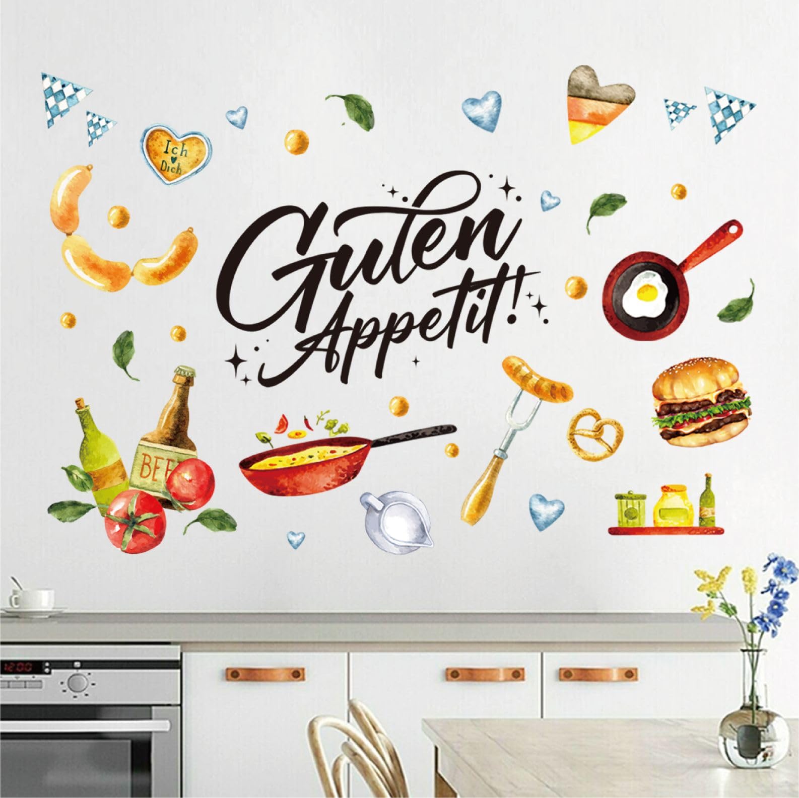 Klebesüchtig Wandtattoo „Guten Appetit“ 90x39 Cm Anthrazit – Selbstklebender Wandsticker Für Küche & Wohnzimmer