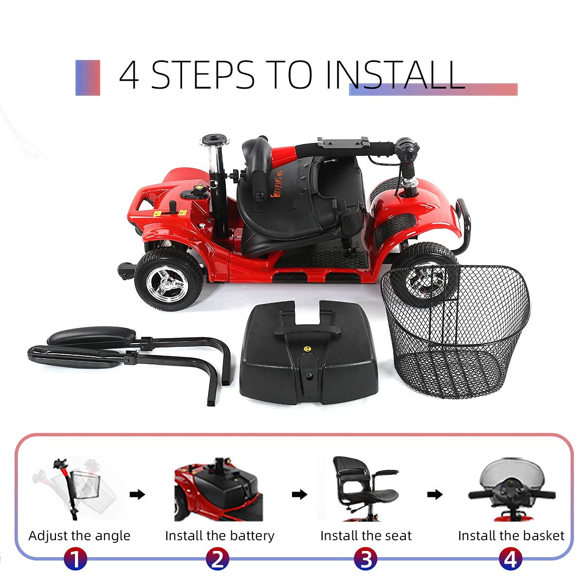 ENGWE 4 Wheel Powered Mobility Scooter for Seniors, All Terrain 10