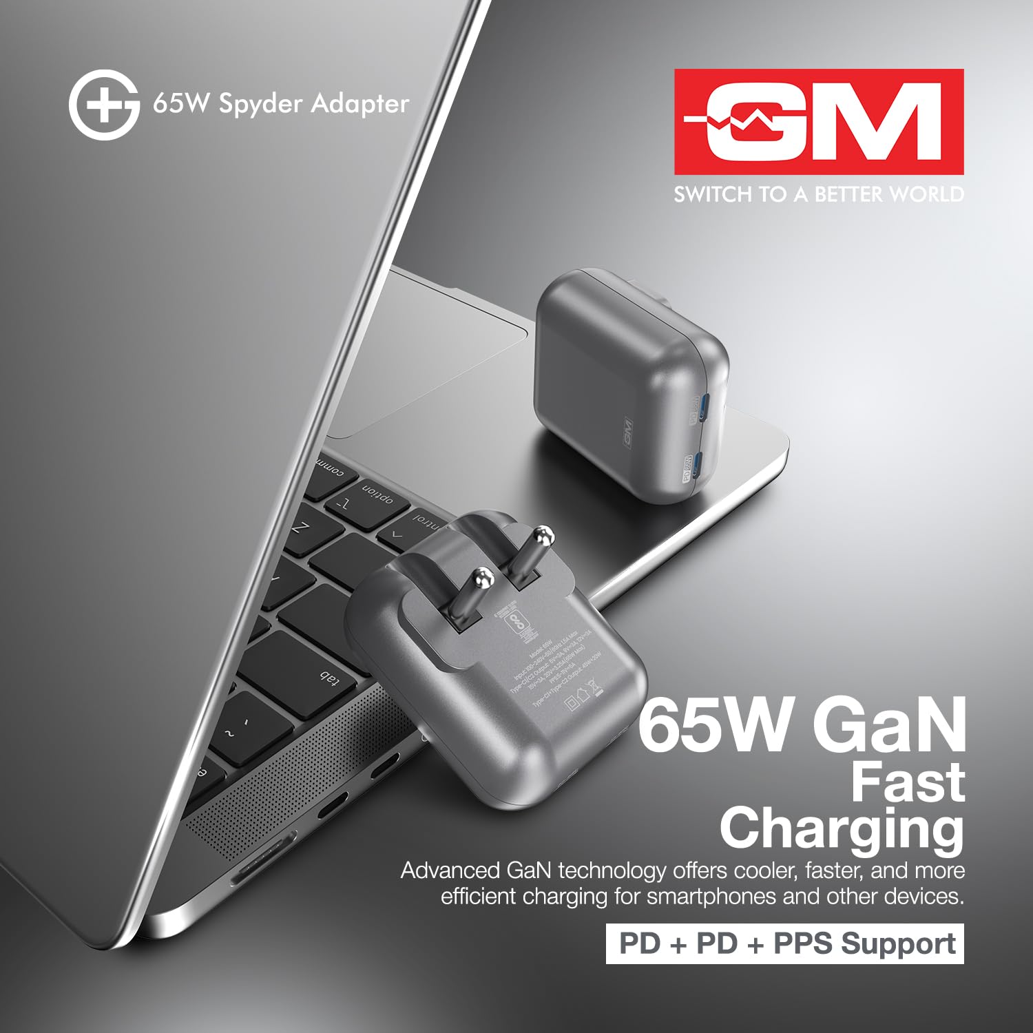 GM G+ 65W Spyder GaN Charger - Fast Charging -6