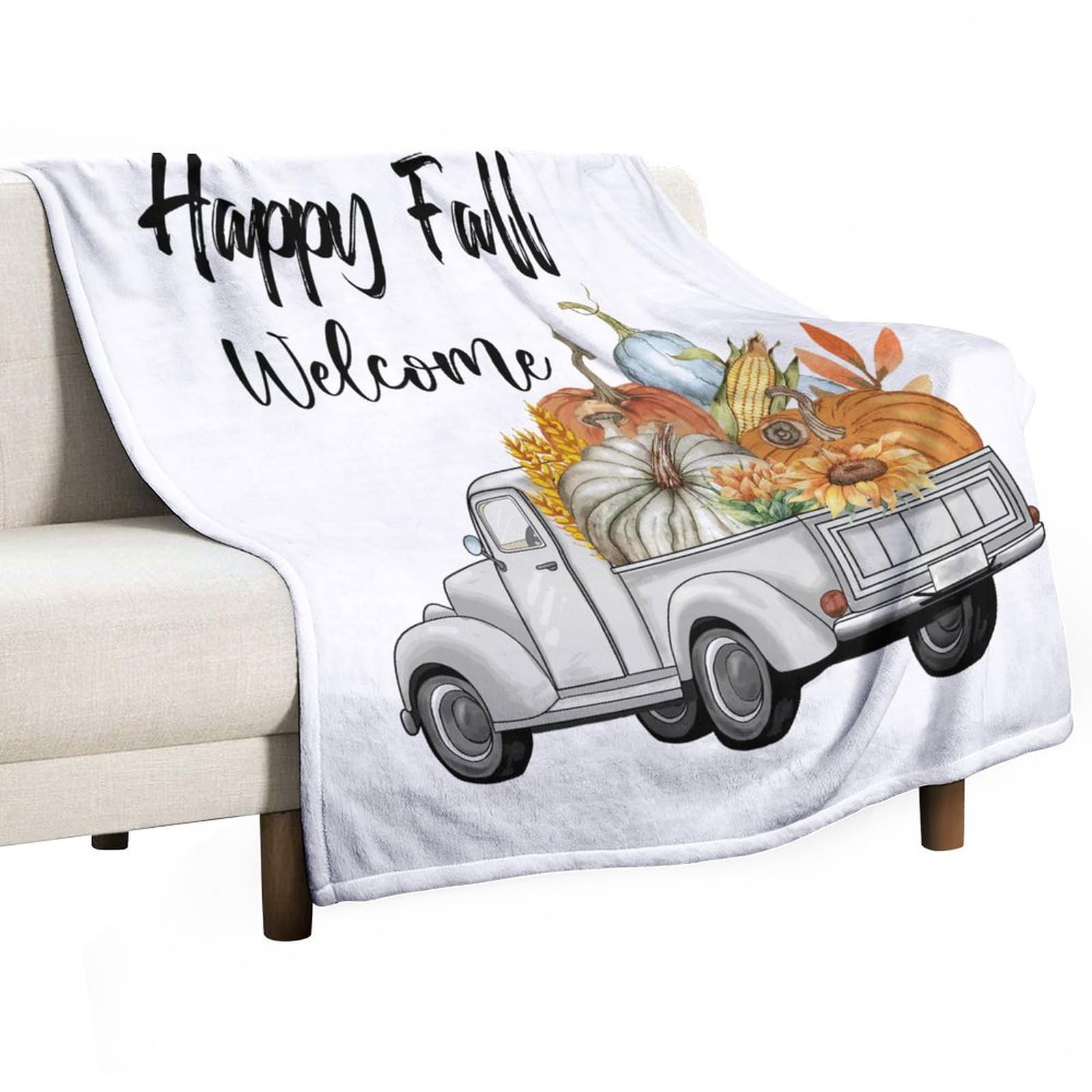 Couverture en flanelle Happy Fall : le cadeau idéal pour femme, mari, petite amie et ami