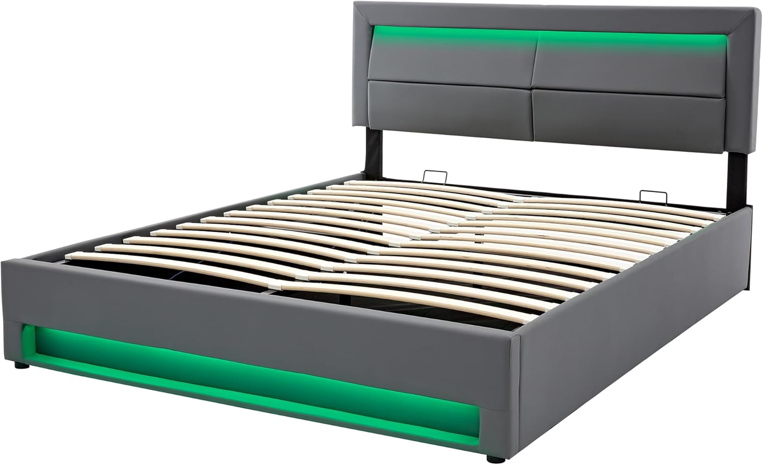 Close-up of the bed's PU Lychee-pattern material, highlighting its durability, ease of cleaning, and waterproof nature