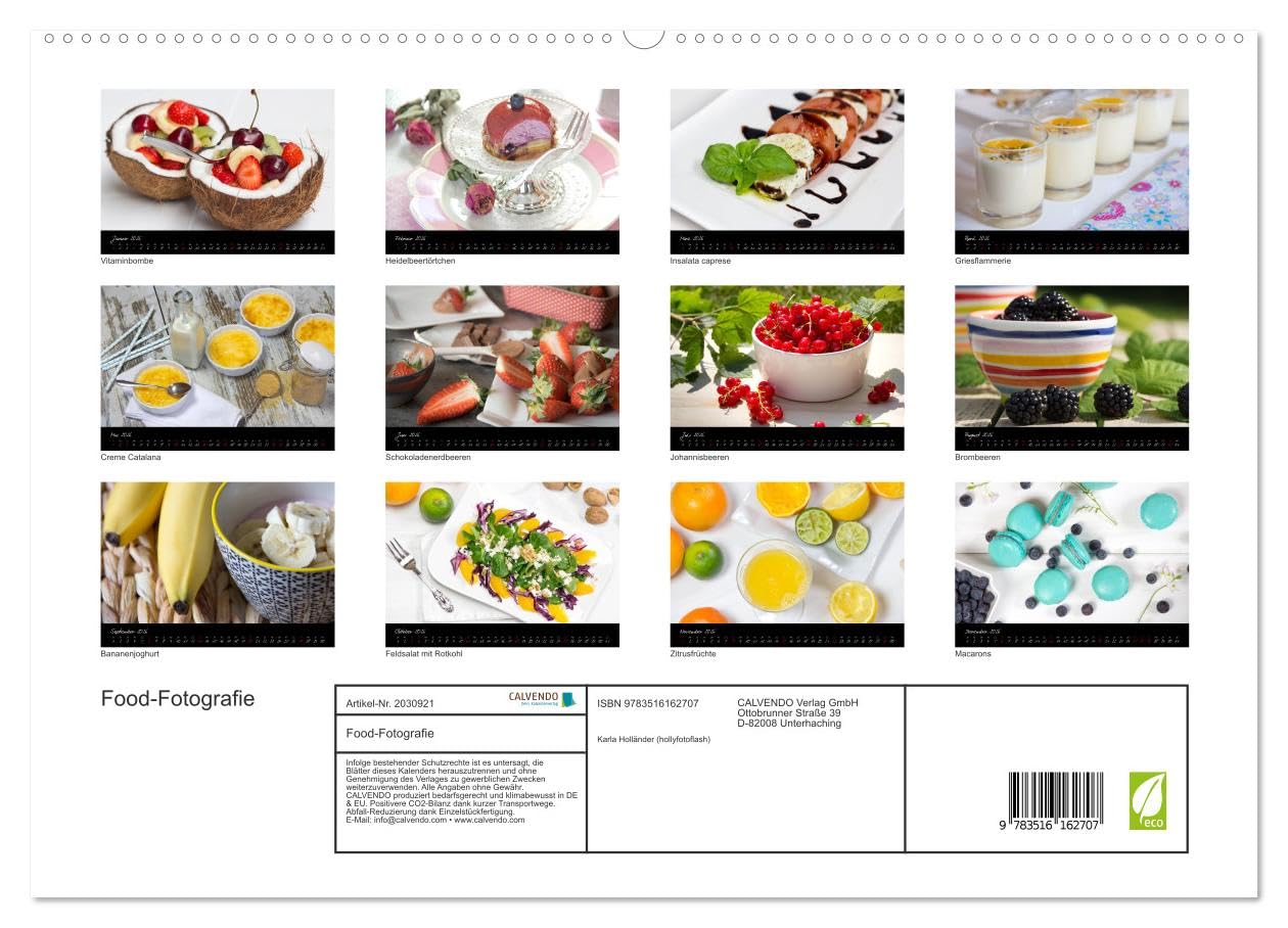Food-Fotografie (hochwertiger Premium Wandkalender 2026 DIN A2 quer), Kunstdruck in Hochglanz: Essen und Getränke (CALVENDO Lifestyle)