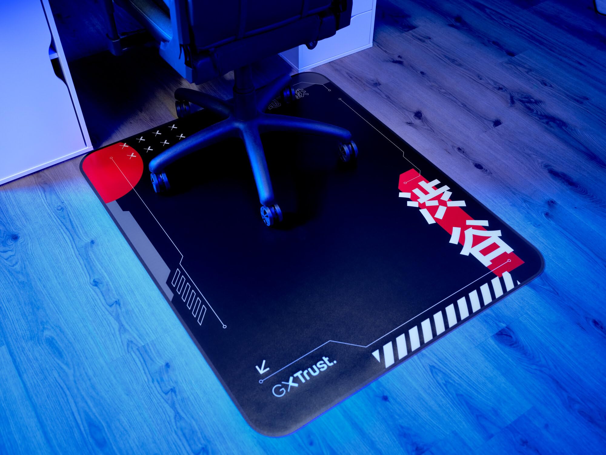 GXTrust Alfombrilla para Silla de Gaming 99 x 120 cm, Japón Negro | para Suelos Duros y Alfombras, Material Resistente y Duradero, Protector para Suelo, Oficina, Japan Tokyo Anime Manga Kyoto