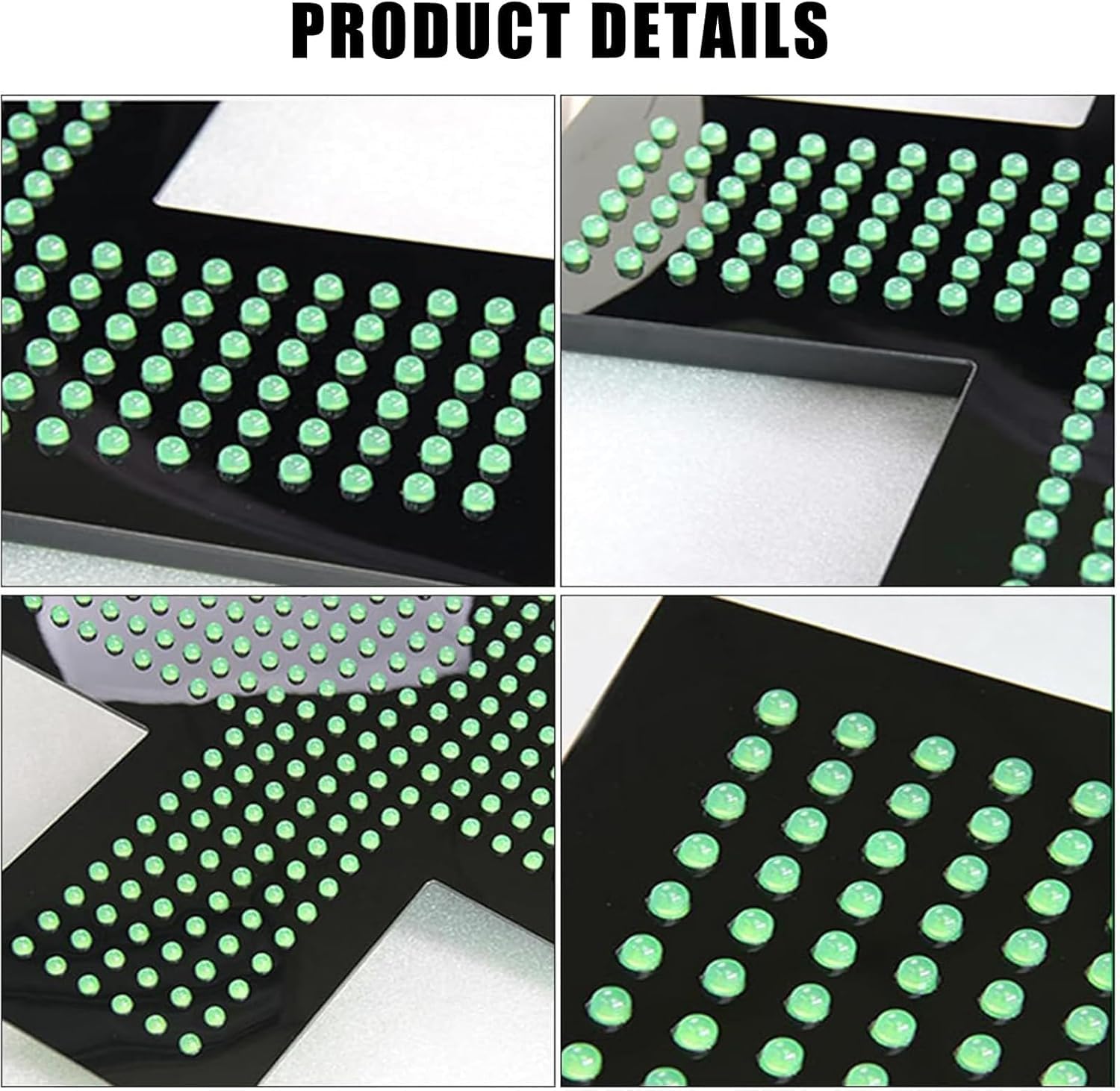 Luz LED de señal de cruz médica, altamente reconocible con 3 modos de iluminación, duradera y de bajo consumo para farmacias, clínicas y clubes (48 x 48 cm) con cadena de metal colgante