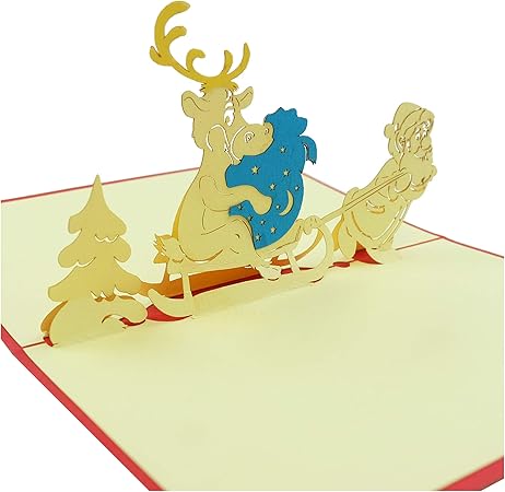 Amazon ポップアップカード 面白いサンタ 3dカード クリスマスカード ビジネスギフトカード 新年カード おめでとうカード グリーティングカード 文房具 オフィス用品