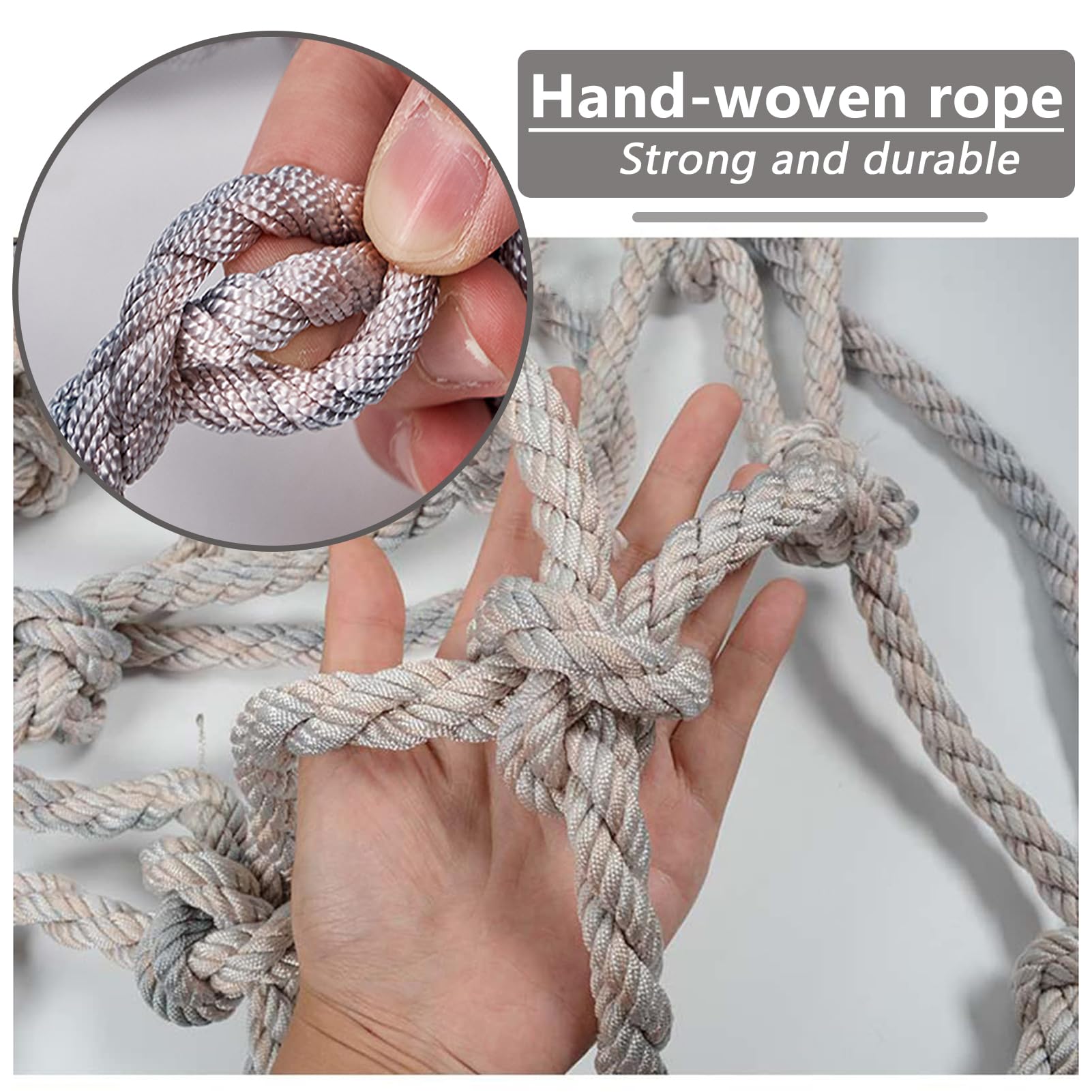 Bambini Arrampicata Corda Net 6mm Spessore Esterno C Net Scala per Albero Parchi Giochi & Altalena Set 13x13ft Avventura ar per Bambini Attivi