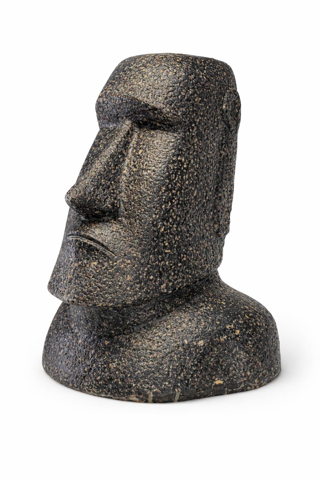 Moai Testa Statua – Scultura decorativa da giardino – Resistente alle intemperie – Rapa-NUI – Figura dell'isola di Pasqua in fibra di vetro grigio – 40 x 30 x 20 cm