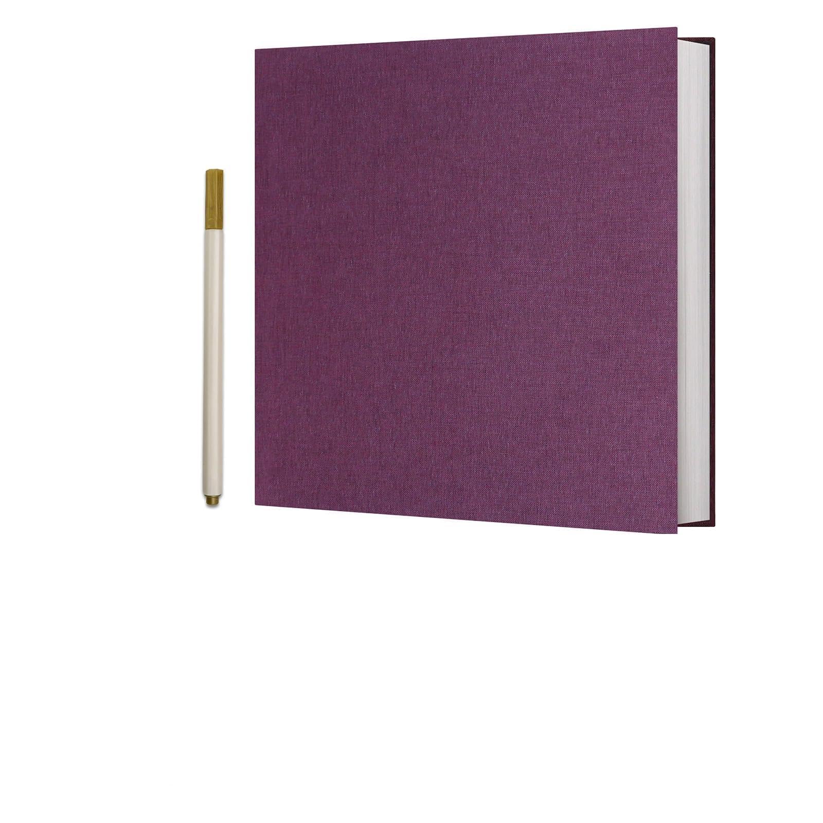 Vienrose Photo Album Self Adhesive 4x6 5x7 3x5 8.5x11 Scrapbook Album DIY Scrap Book with A Metallic Pen (33x32CM60Pages, Purple)