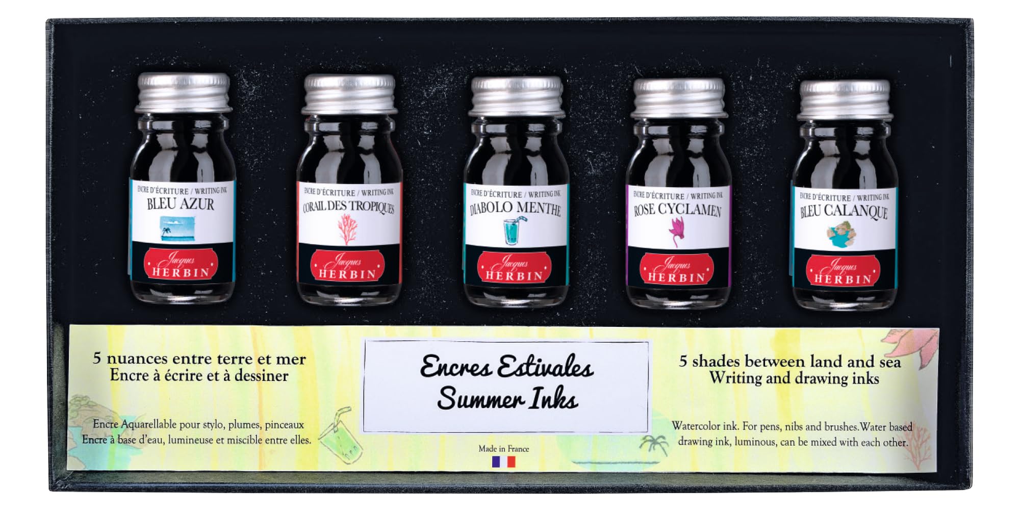 Amazon.com : Herbin 18502T - Set of 5 bottles of 10ml for fountain