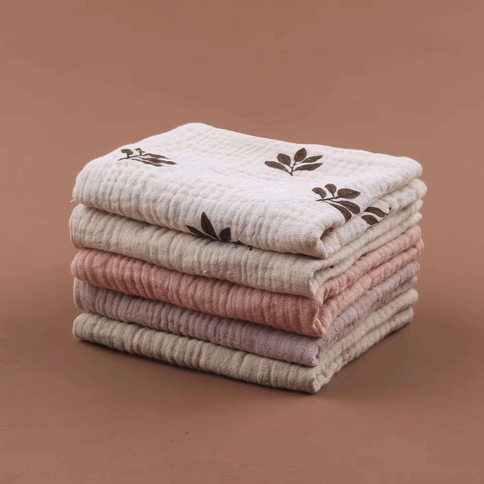 Aloonii 5 Pack Luxury Muslin Squares, Floral - Image 2