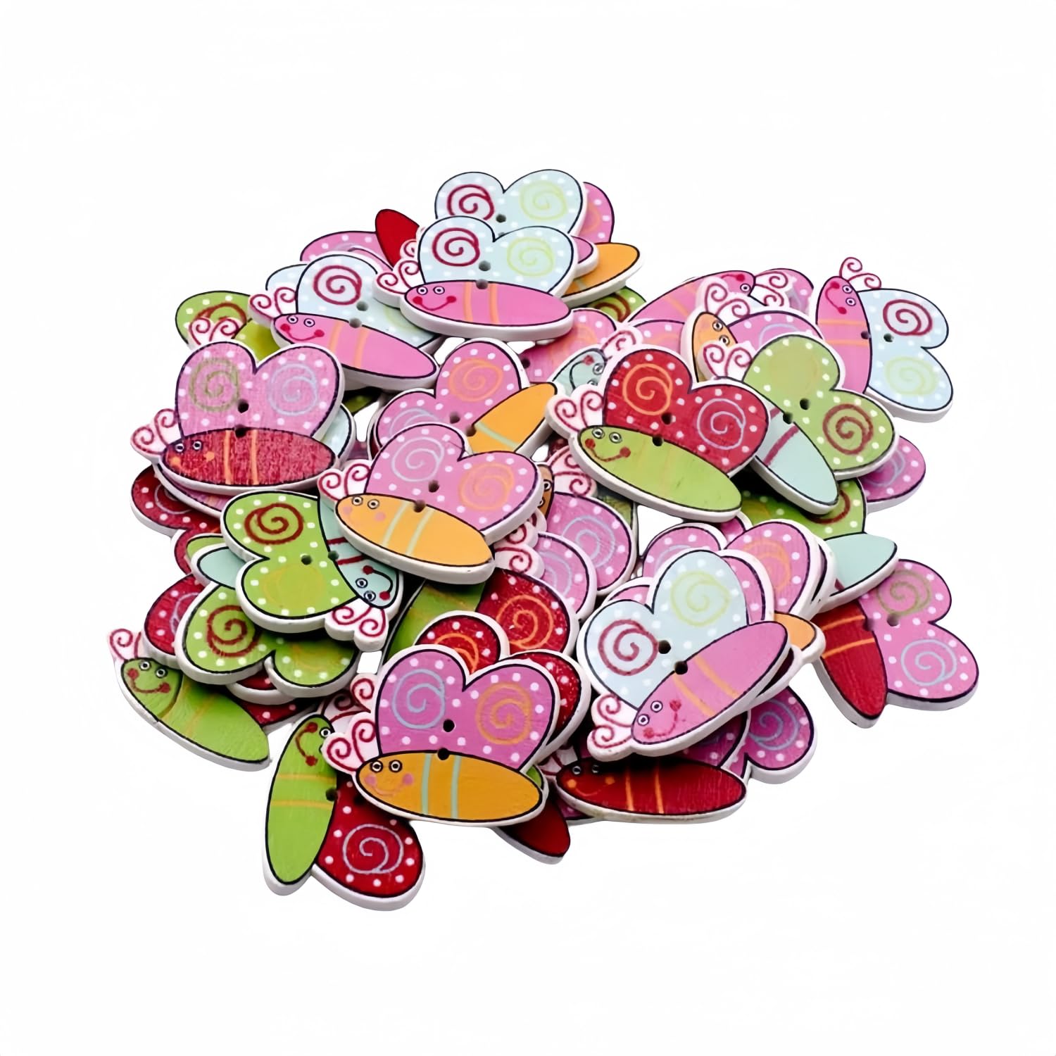 Wooden Butterfly 50pcs Assorted Colorful Butterfly Wooden Buttons Randomly Mixed Sewing... Mixed Buttons For Crafts