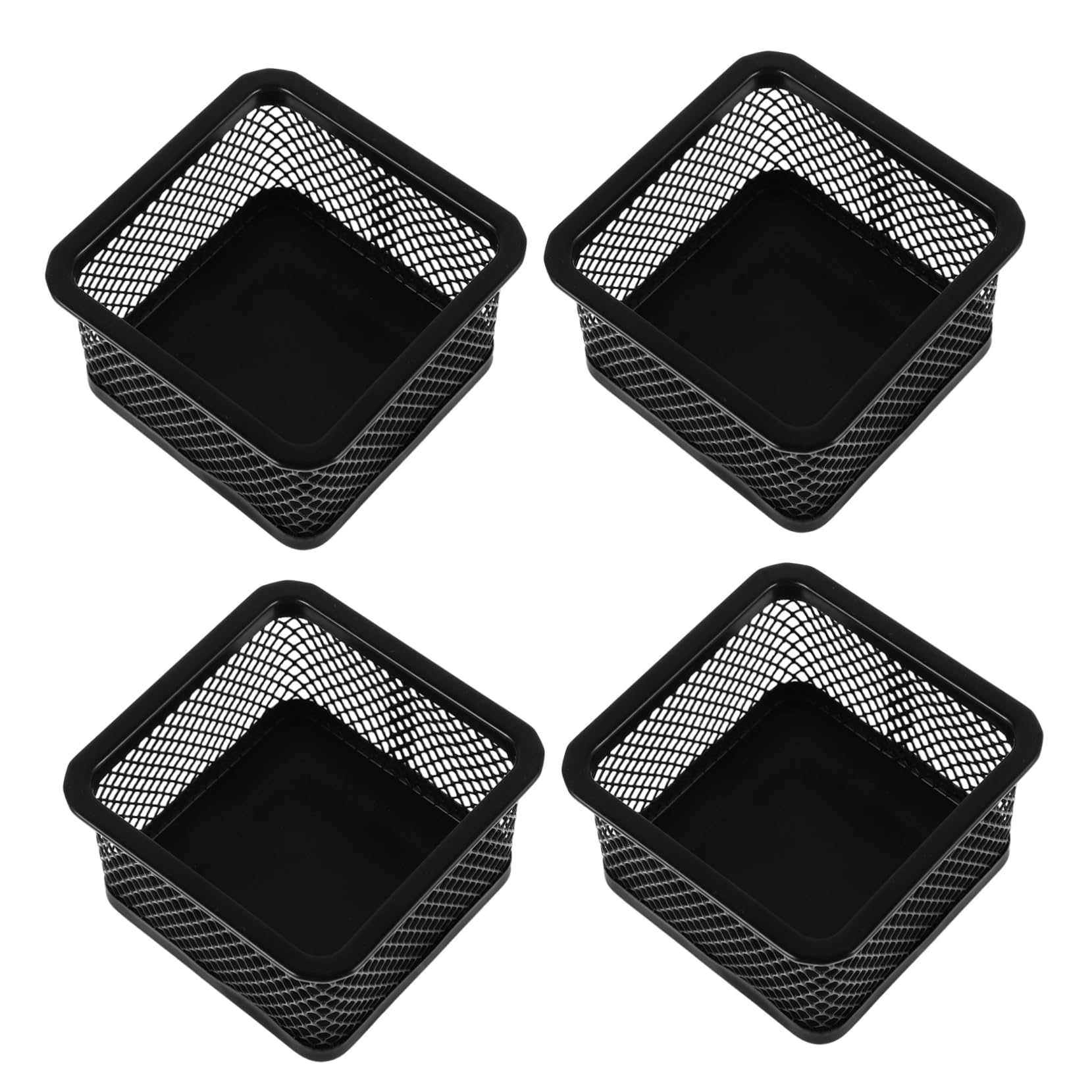 FONDOTIN 4pcs Metal Mesh Clip Holder Stylish Desktop Storage Organizer for Office School Supplies Snacks and Study Essentials