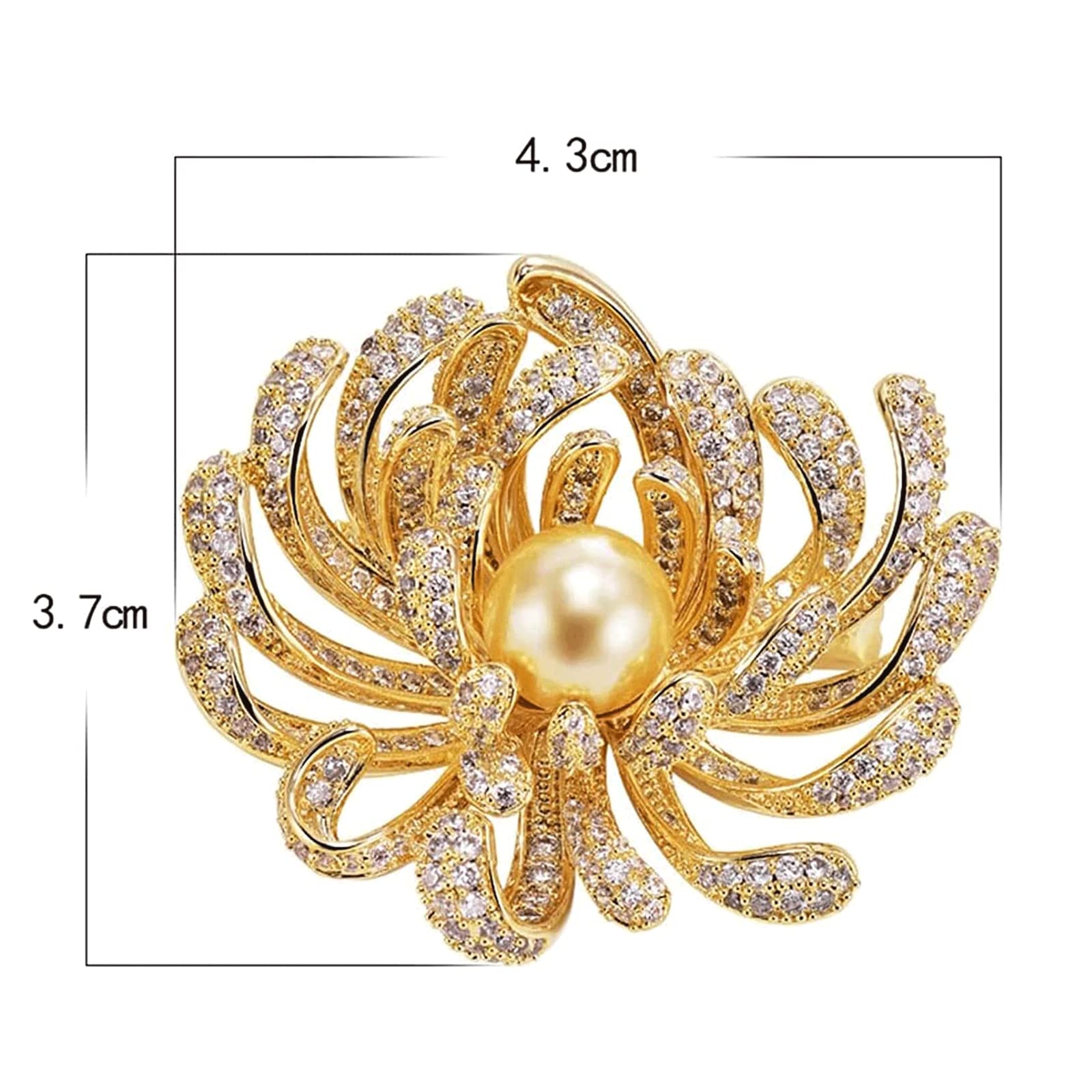 Broches con Forma de crisantemo, Clips de aleación para Solapa, chales, cuellos de Pecho, para Mujeres y niñas, 3,7 cm. Hecho en China.