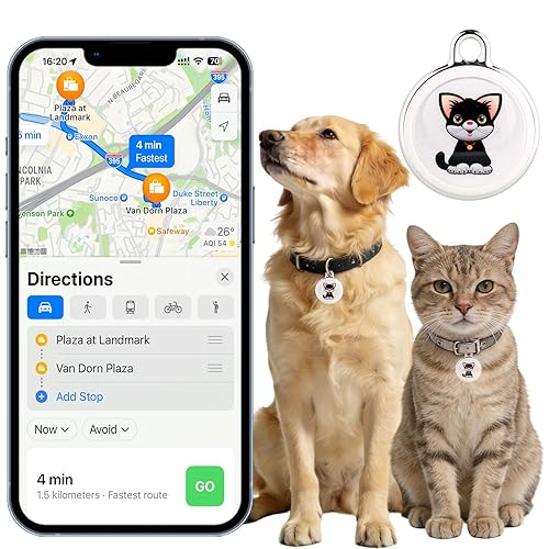 Smart GPS Tracker for Dogs|mini Easy to use Cat GPS Tracker|Waterproof and Drop-Proof|Real-time Positioning Smart Alarm pet Tracker|Extra Long Battery Life of 365 Day|No Subscription (Android & iOS)